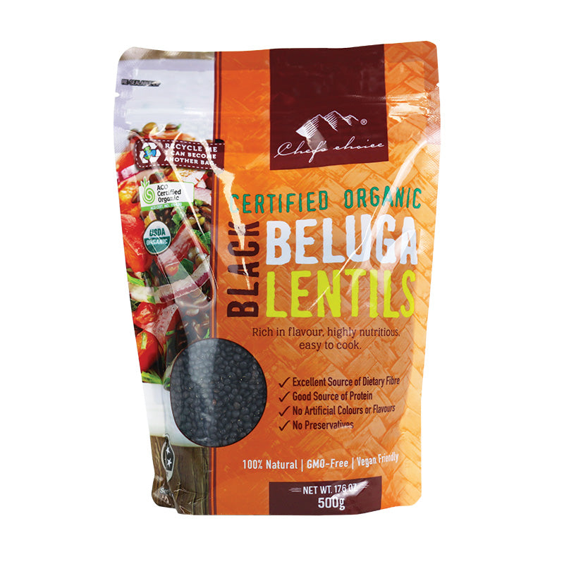 Chef's Choice Organic Black Beluga Lentils 500g