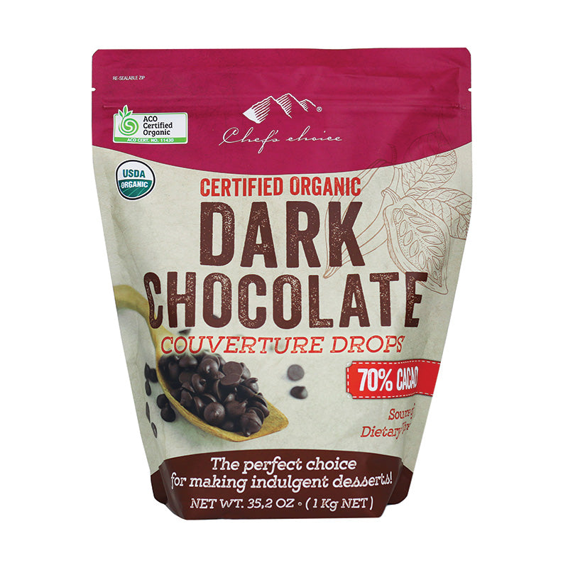 Chef's Choice Organic 70% Dark Chocolate Drops 1kg