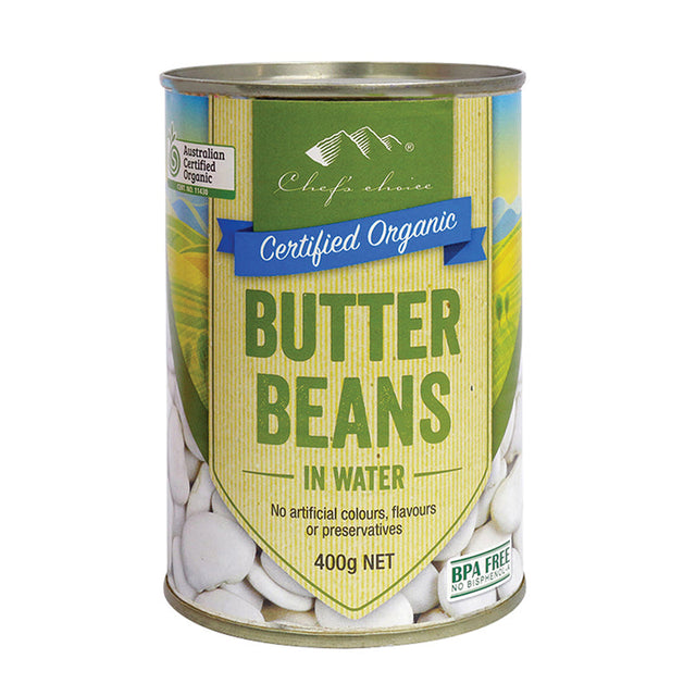 Chef's Choice Certified Organic Butter Beans 400g