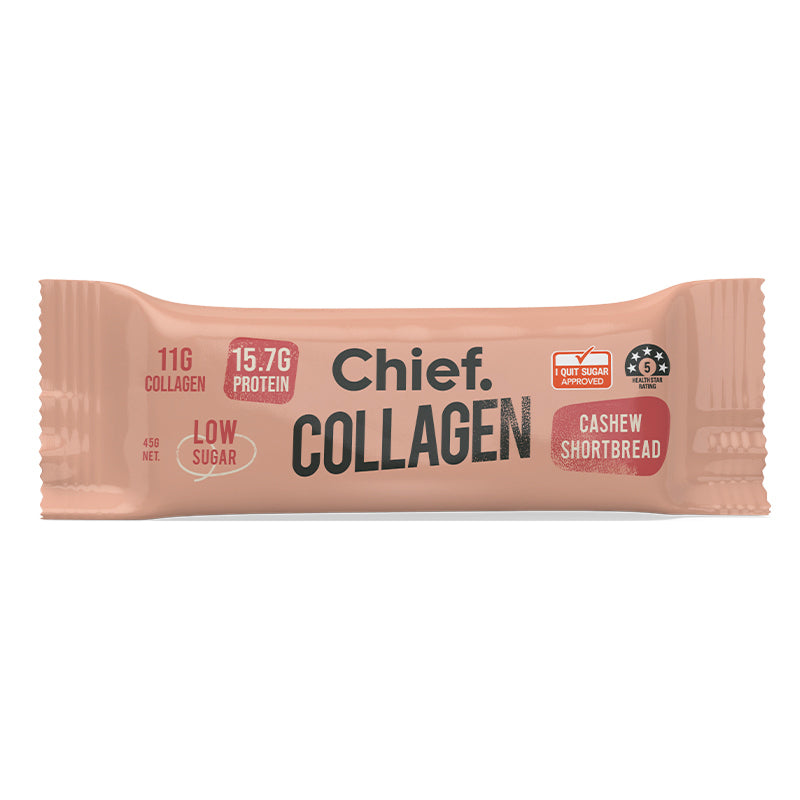 Chief Nutrition Collagen Protein Bar - Cashew Shortbread 45g (12 bars)