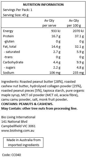 Chief Nutrition Collagen Protein Bar - Peanut Butter 45g (12 bars)