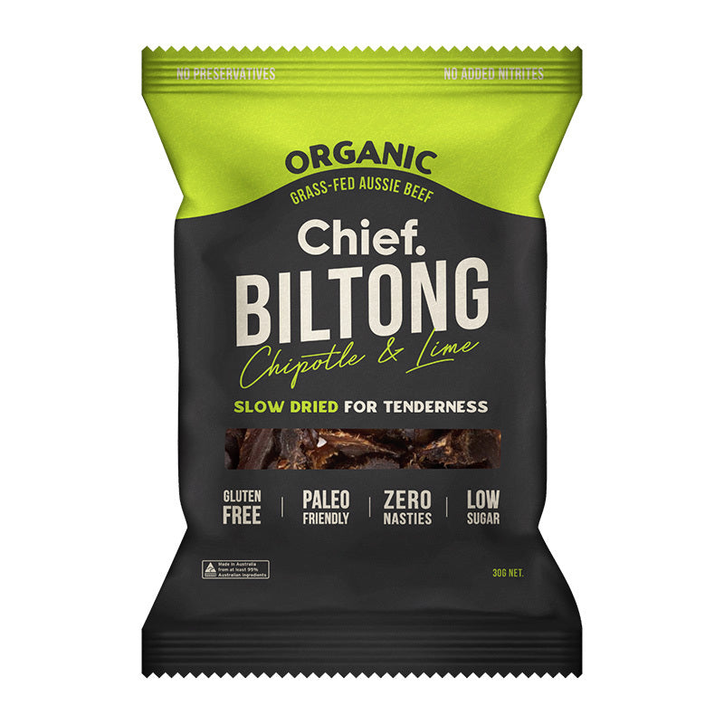 Chief Nutrition Organic Biltong Chipotle & Lime 30g