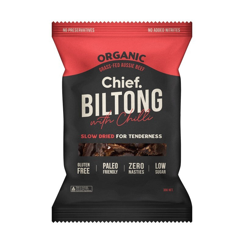 Chief Nutrition Organic Biltong Beef & Chilli 30g