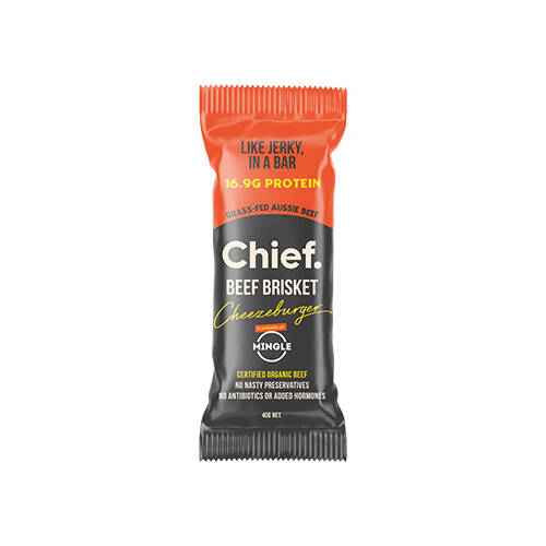 Chief Nutrition Grass Fed Beef Bar - Cheezeburger 40g (12 bars)