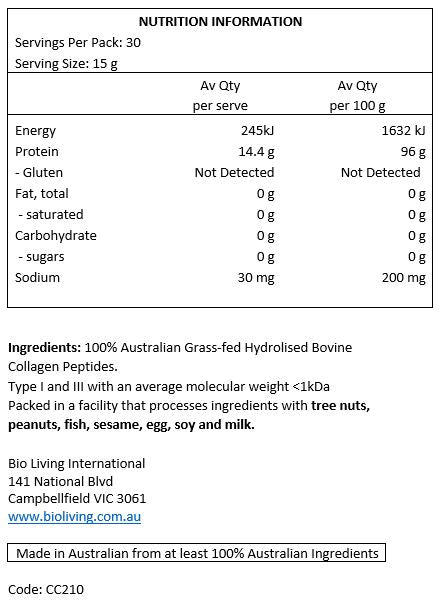 Chief Nutrition Grass-Fed Collagen Protein Powder - Unflavoured 450g