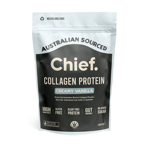 Chief Nutrition Grass-Fed Collagen Protein Powder - Creamy Vanilla 450g