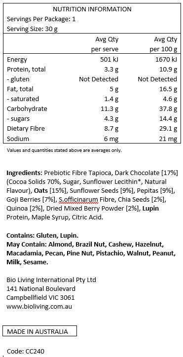 Chief Nutrition Thankful Bar - Choc Berry 30g (12 bars)