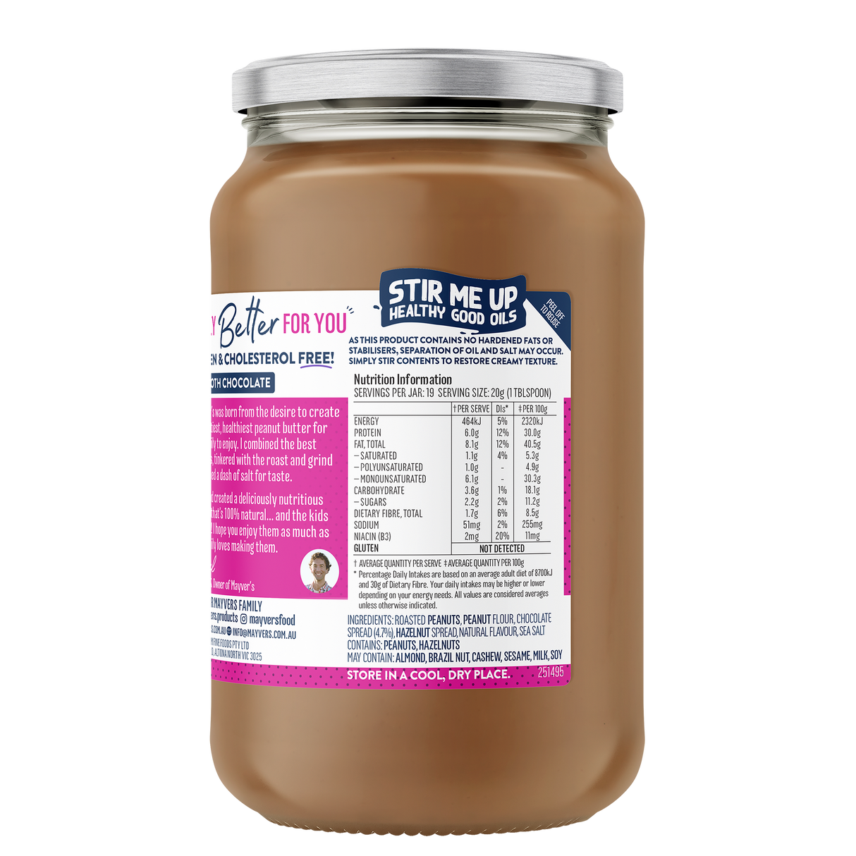 Mayver's Peanut Butter Protein PlusChoc 375g x6