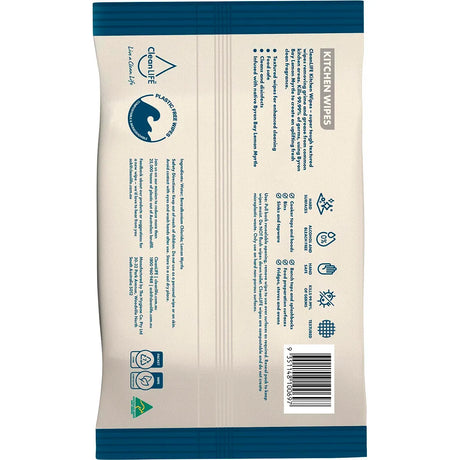 CleanLife Kitchen Plastic Free Wipes Food Safe 25pk