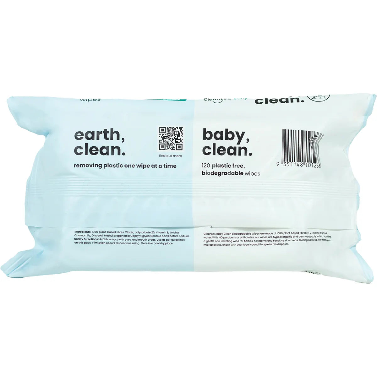 CleanLife Baby Clean Extra Gentle Plastic Free Wipes 120pk