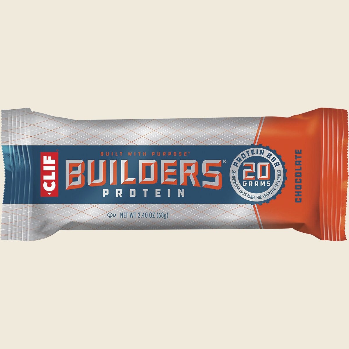 CLEARANCE - Clif Builders Bar Chocolate 68g Single Bar Front