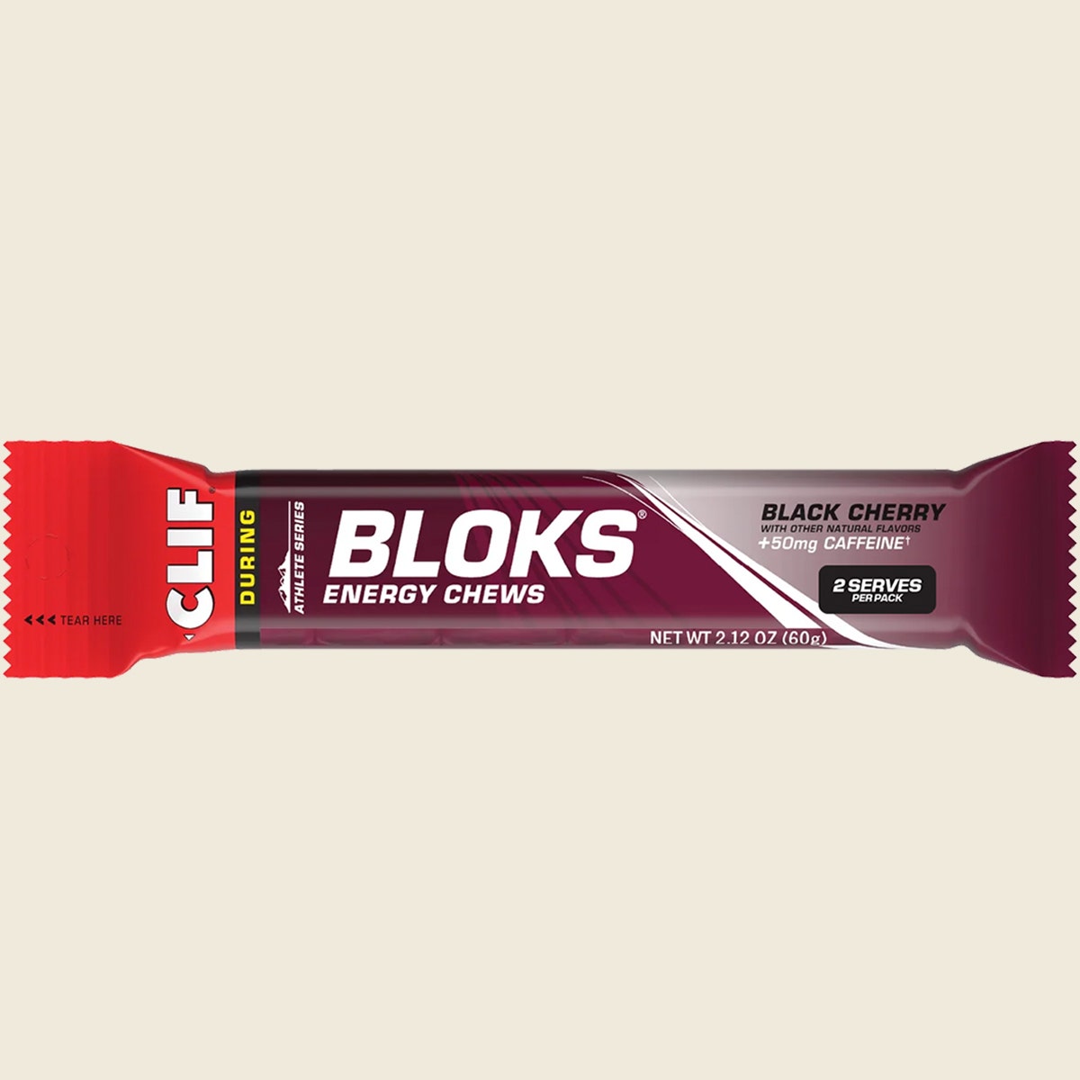 Clif Bloks Energy Chews Black Cherry 50Mg Caffeine 60g Pack of 18 Single Bar