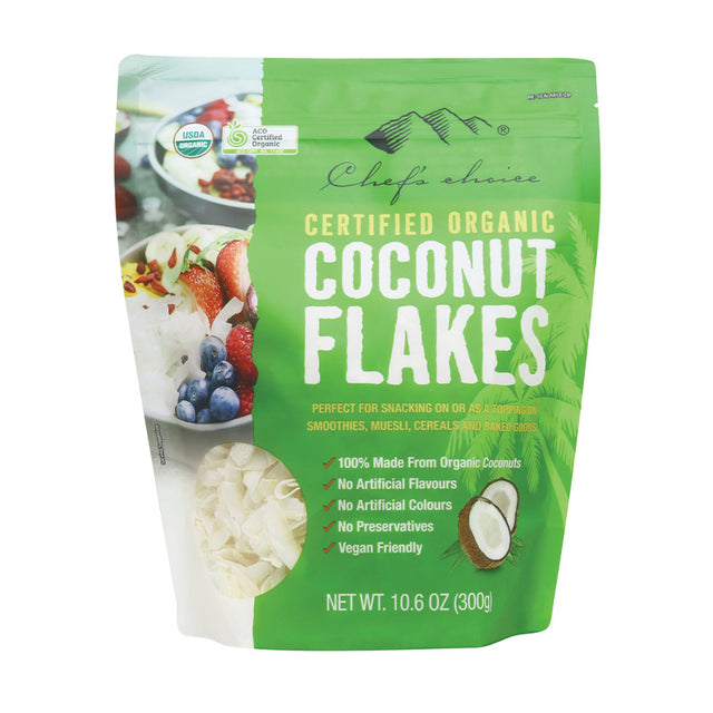 Chef's Choice Certified Organic Coconut Flakes 300g