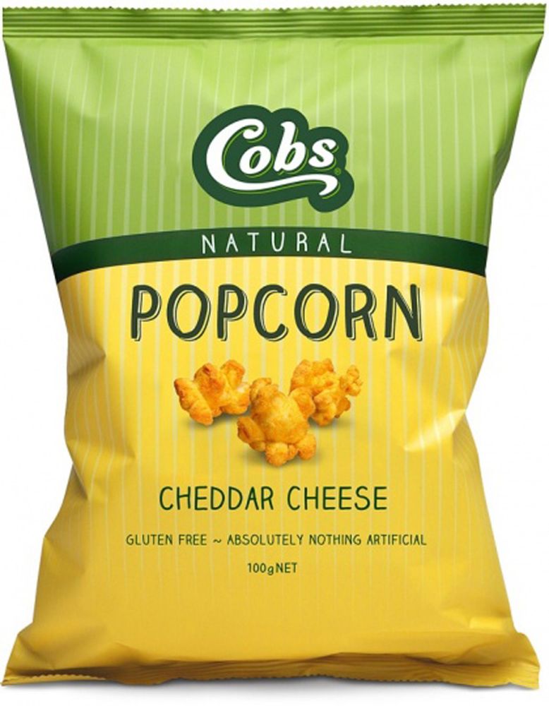 Cobs Natural Cheddar Cheese Popcorn Gluten Free 12x100g