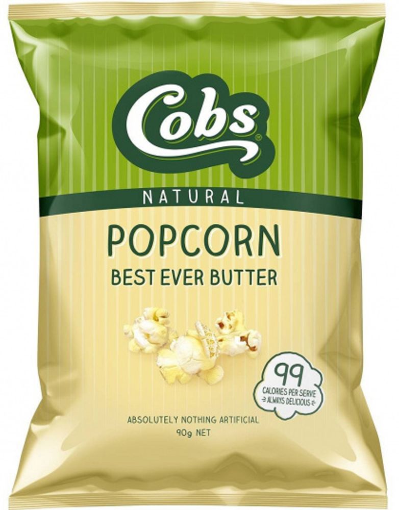 Cobs Natural Popcorn Best Ever Butter Gluten Free 12x90g
