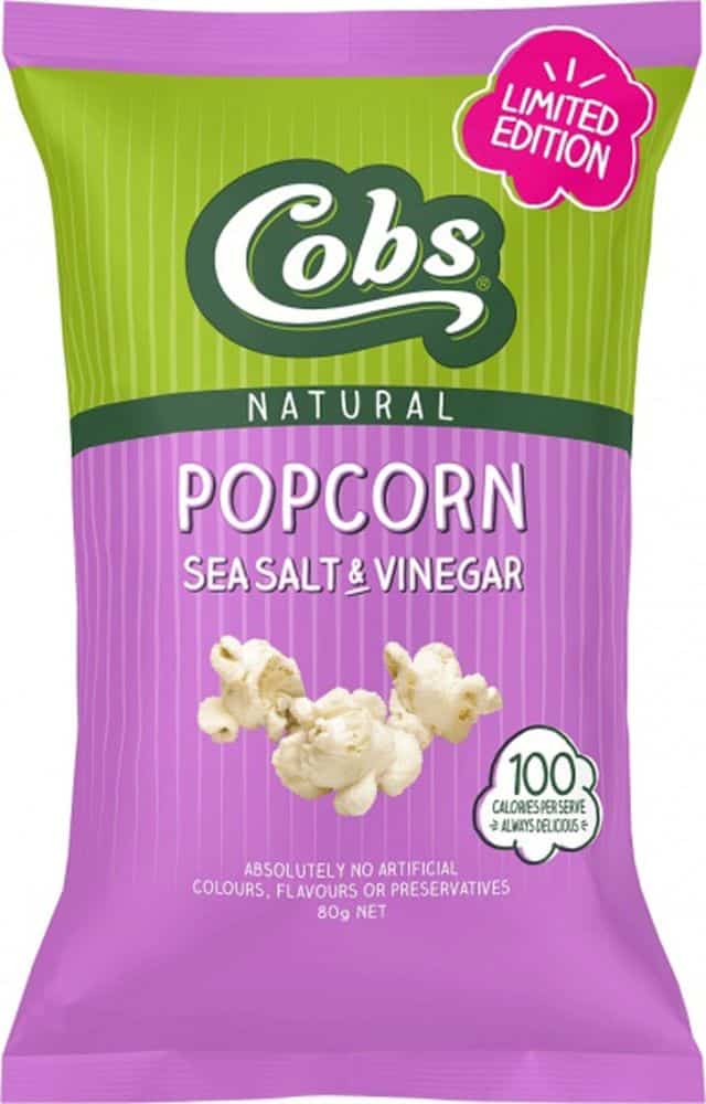 Cobs Natural Popcorn Salt & Vinegar Gluten Free 12x80g