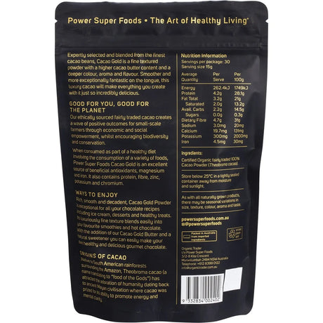 Power Super Foods Organic Cacao Gold Powder 225g
