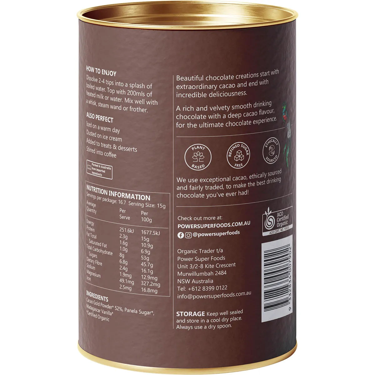 Power Super Foods Dark Drinking Chocolate 250g