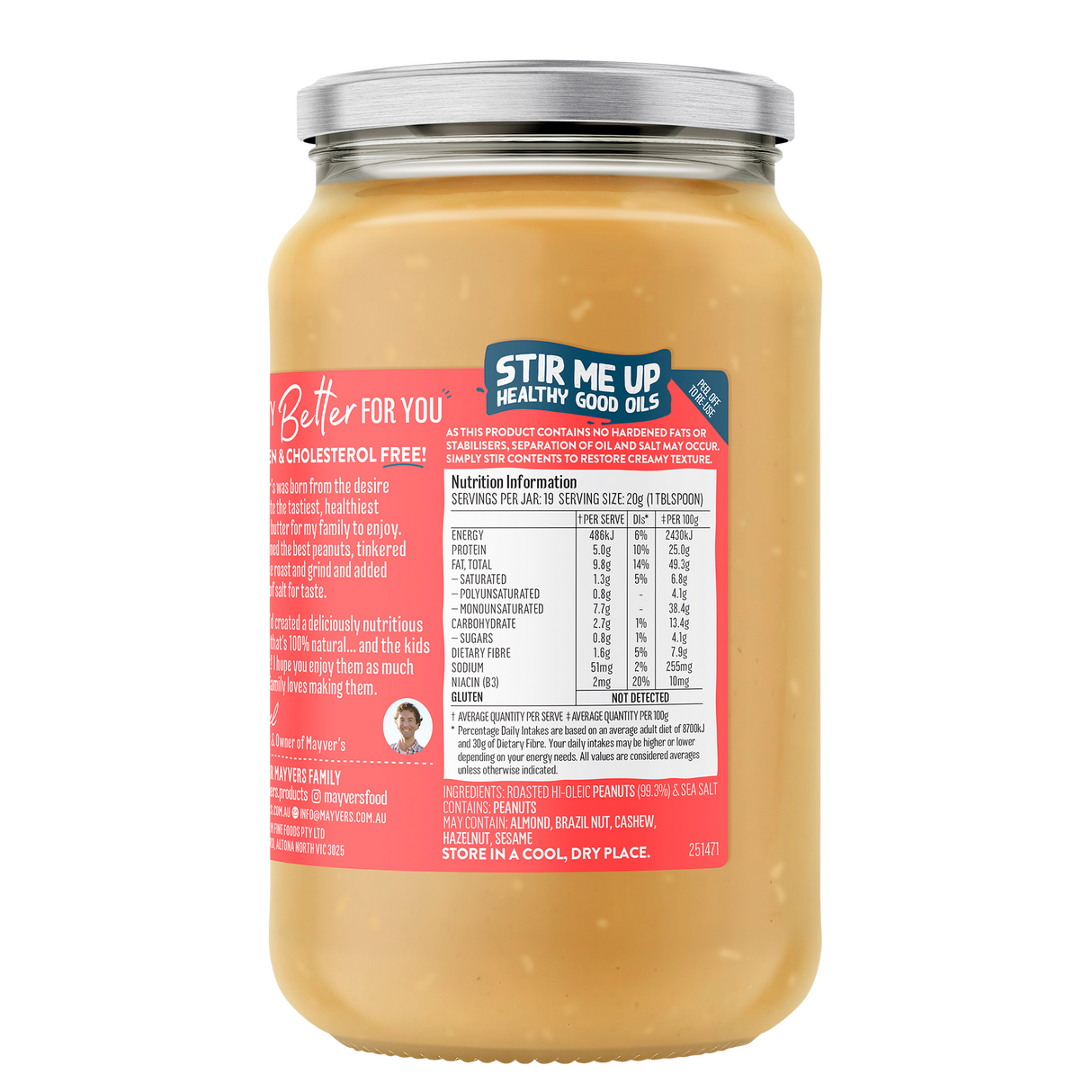 Mayver's Peanut Butter Crunchy 375g x6