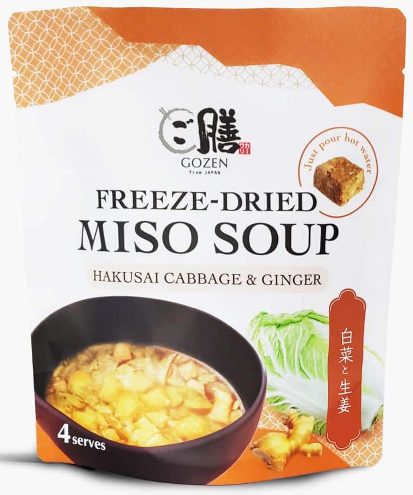 Gozen by Carwari Miso Soup Freeze Dried (Hakusai Cabbage & Ginger) 4-pack