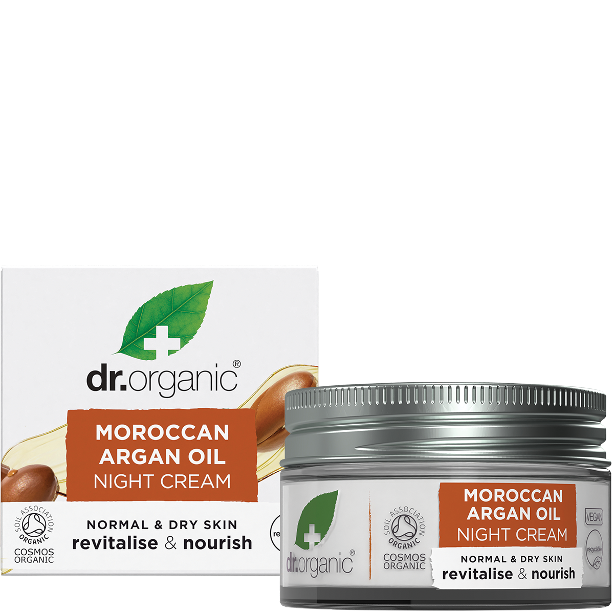 Dr Organic Night Cream Moroccan Argan Oil 50ml product and carton