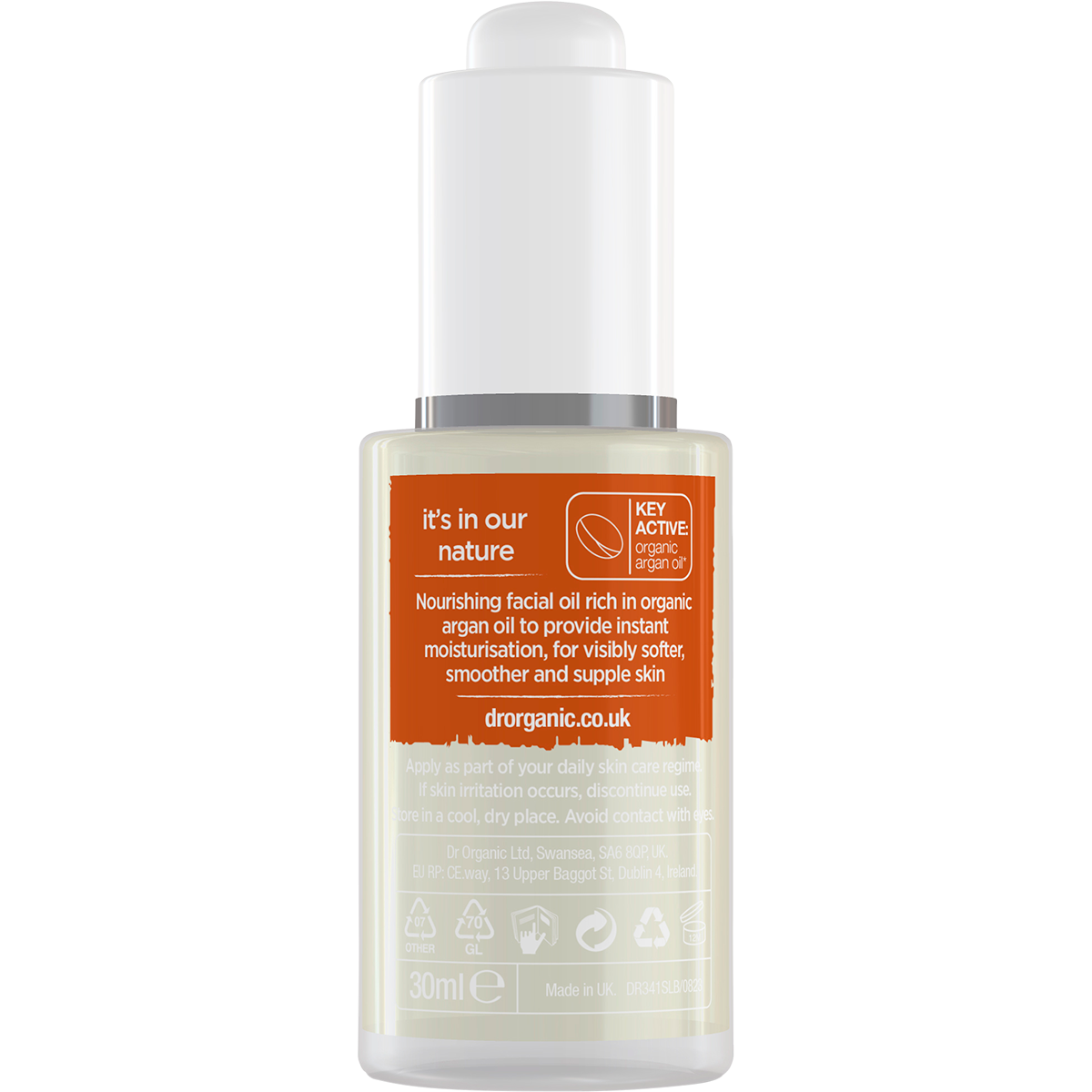 Dr Organic Facial Oil Organic Moroccan Argan Oil 30ml back