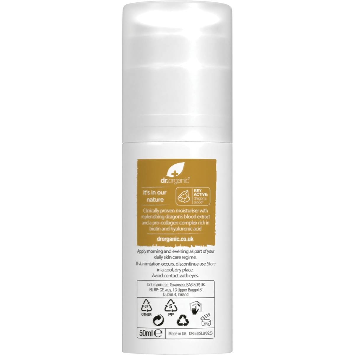 Dr Organic Pro Collagen Plus+ Anti Ageing Moisturiser Dragon Blood 50ml back