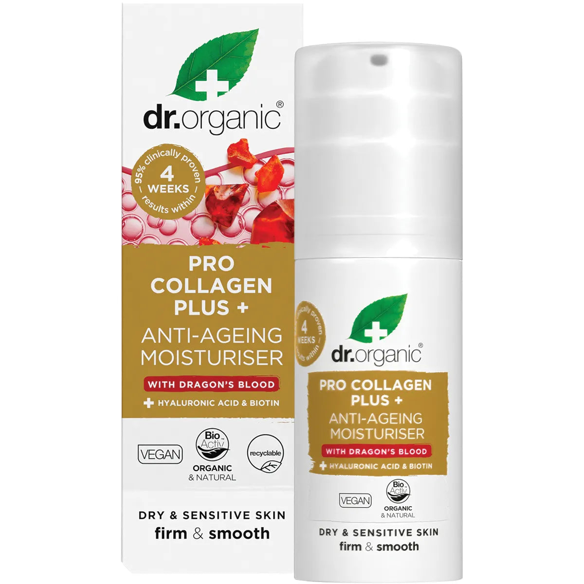 Dr Organic Pro Collagen Plus+ - Anti Aging Moisturiser With Dragons Blood 50ml