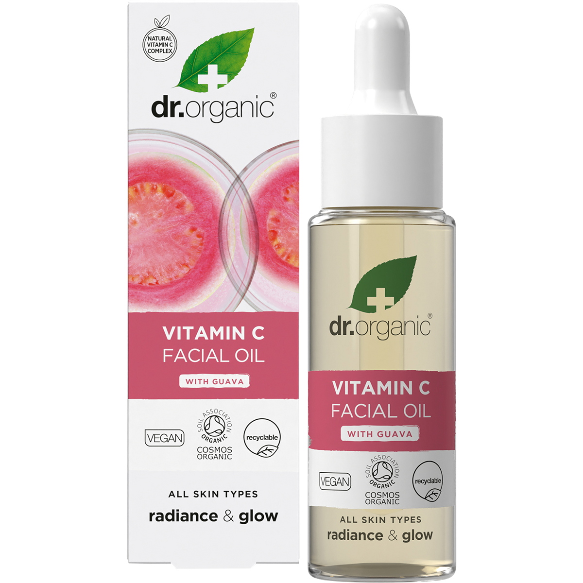 Dr Organic Facial Oil Guava 30ml product and carton