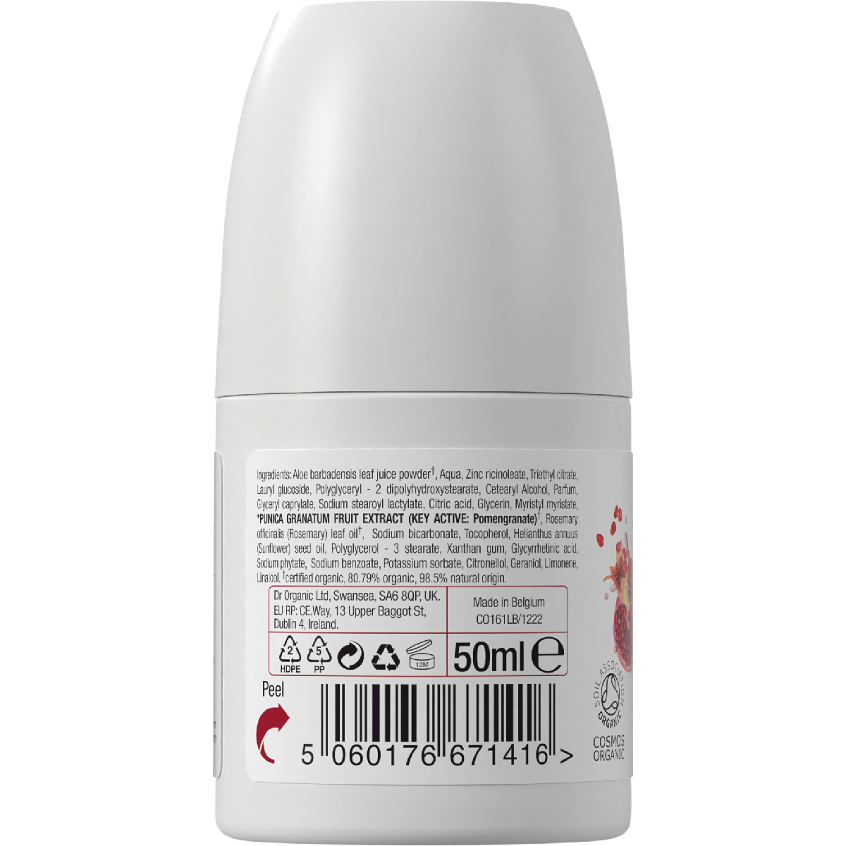 Dr Organic Roll-On Deodorant Pomegranate 50ml back
