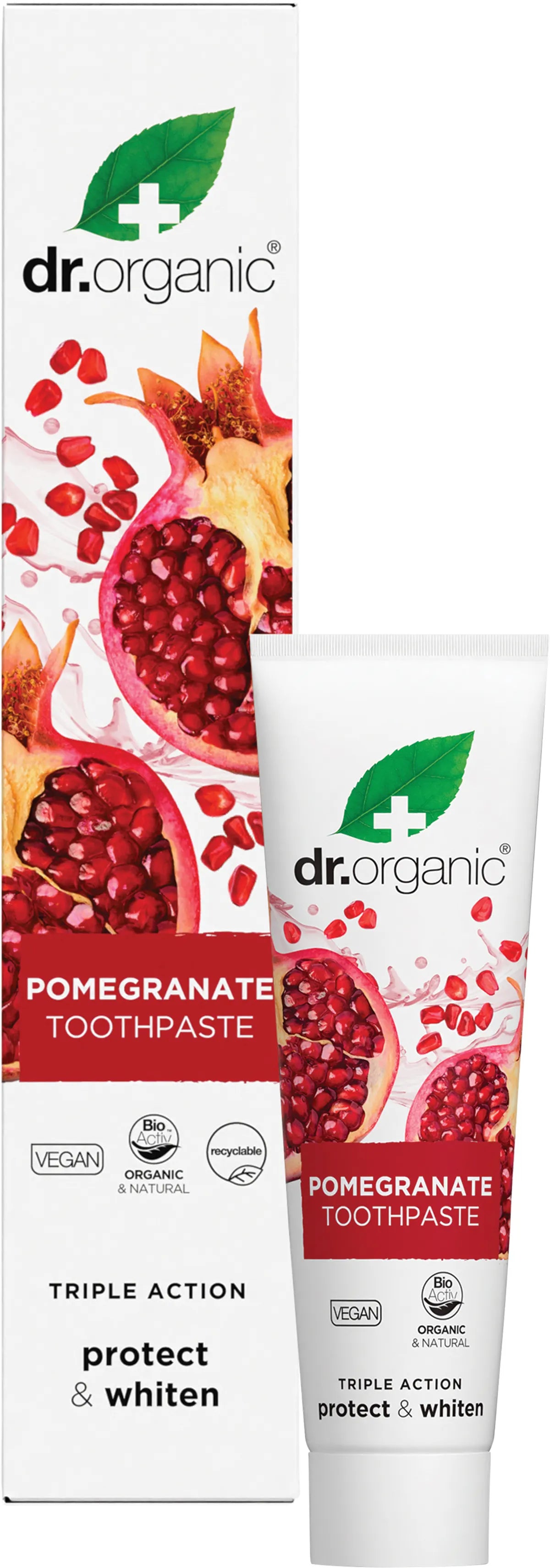 Dr Organic Toothpaste Whitening Organic Pomegranate 100ml