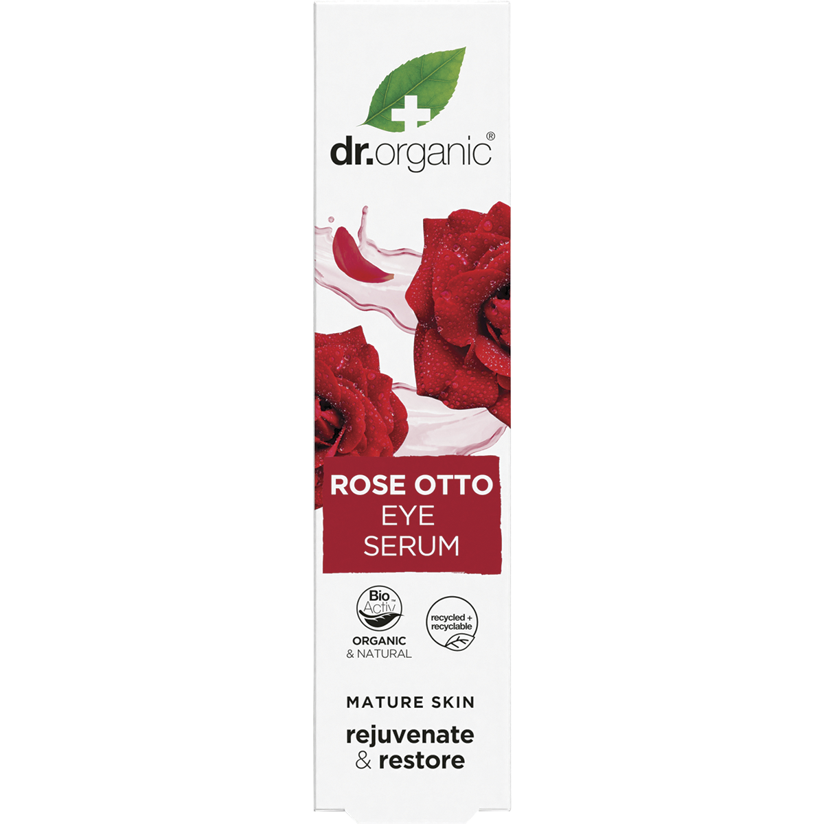 Dr Organic Certified Organic Eye Serum Rose Otto 15ml box view