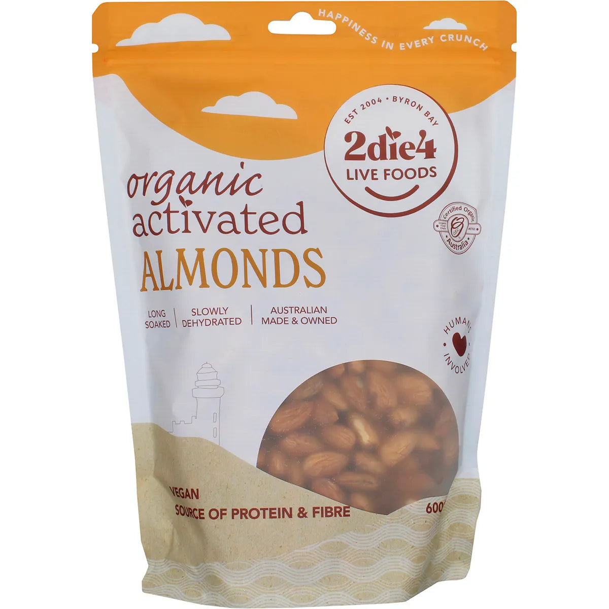 2Die4 Live Foods Activated Organic Almonds 600g