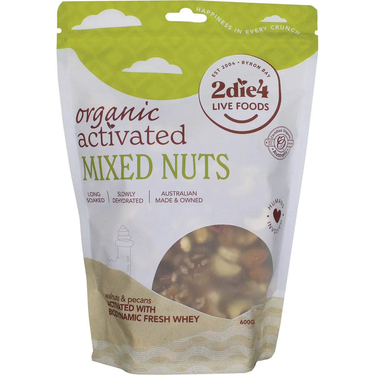 2Die4 Live Foods Organic Activated Mixed Nuts With Fresh Whey 600g