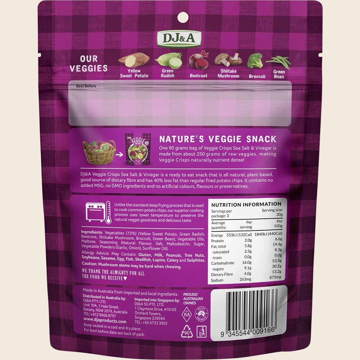 DJ&A Veggie Crisps Sea Salt & Vinegar 9x90g back