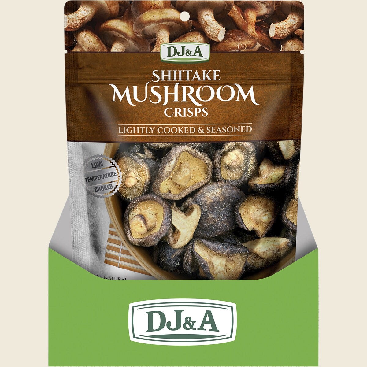 DJ&A Shiitake Mushroom Crisps 9x65g display