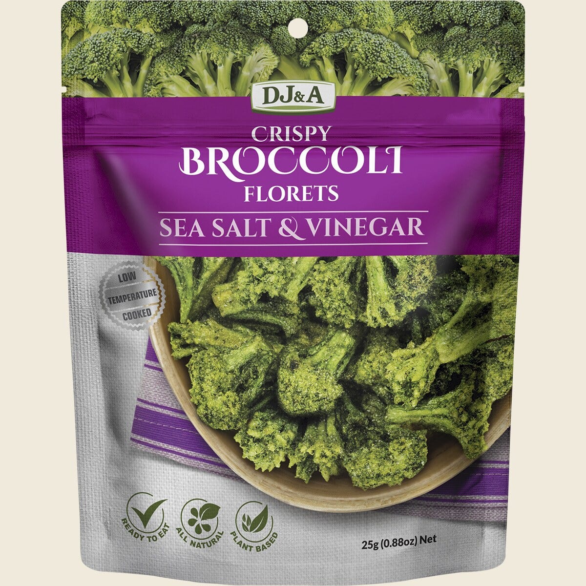 DJ&A Crispy Broccoli Florets Sea Salt & Vinegar 12 x 25g