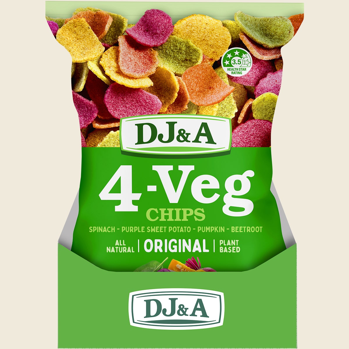 DJ&A 4-VEG Chips Texas BBQ 5x90g display