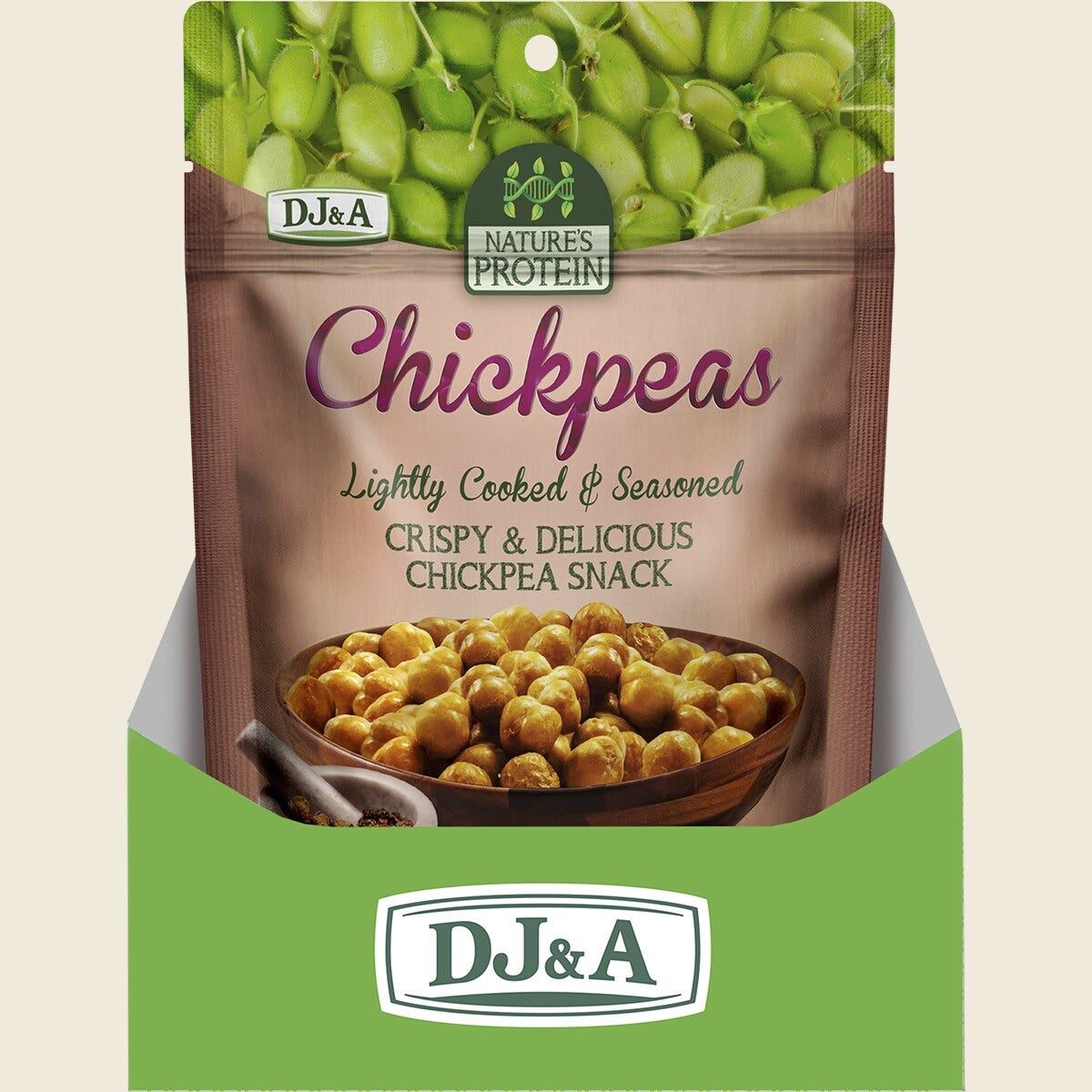 DJ&A Nature's Protein Chickpeas 12x100g display