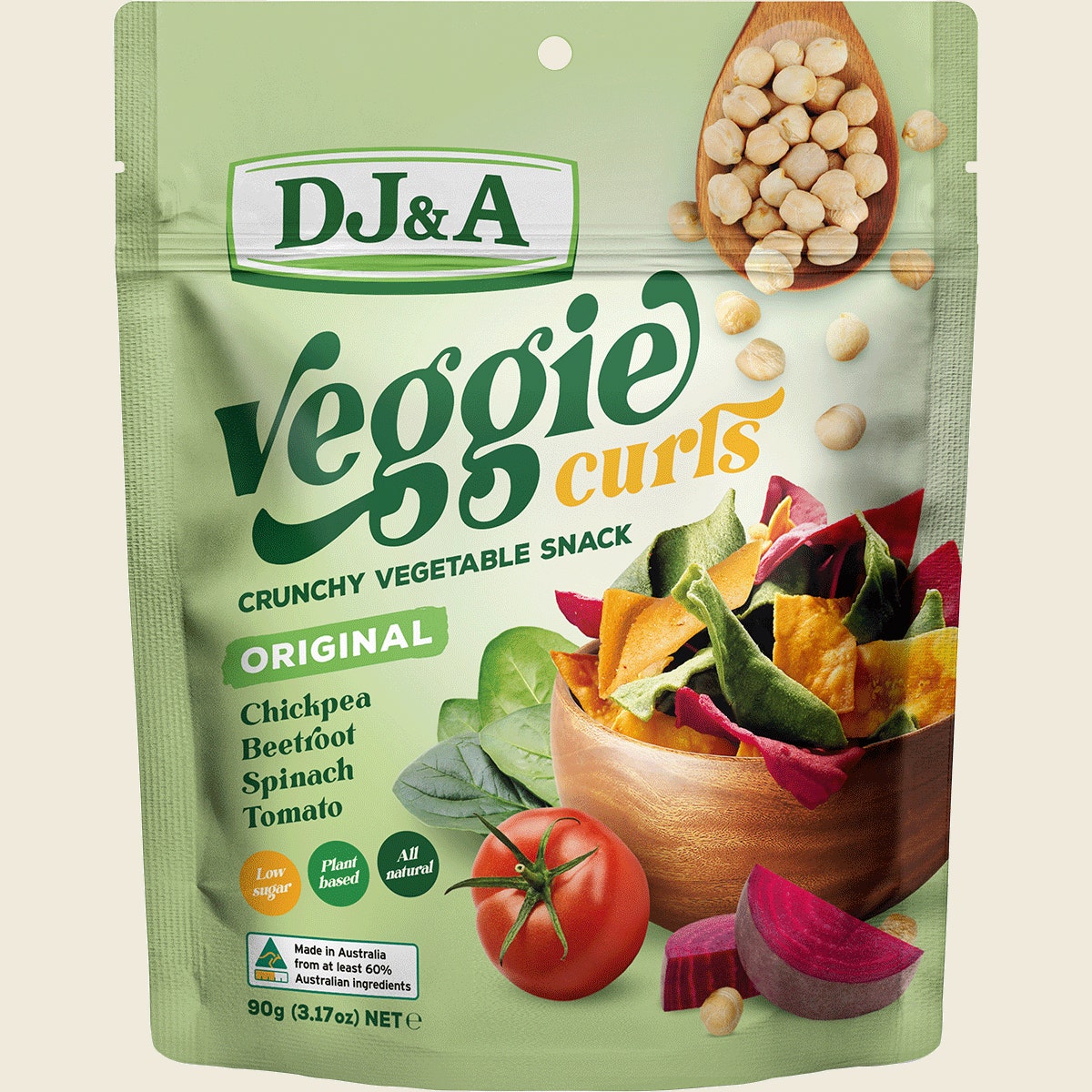 DJ&A Veggie Curls Original 9x90g front