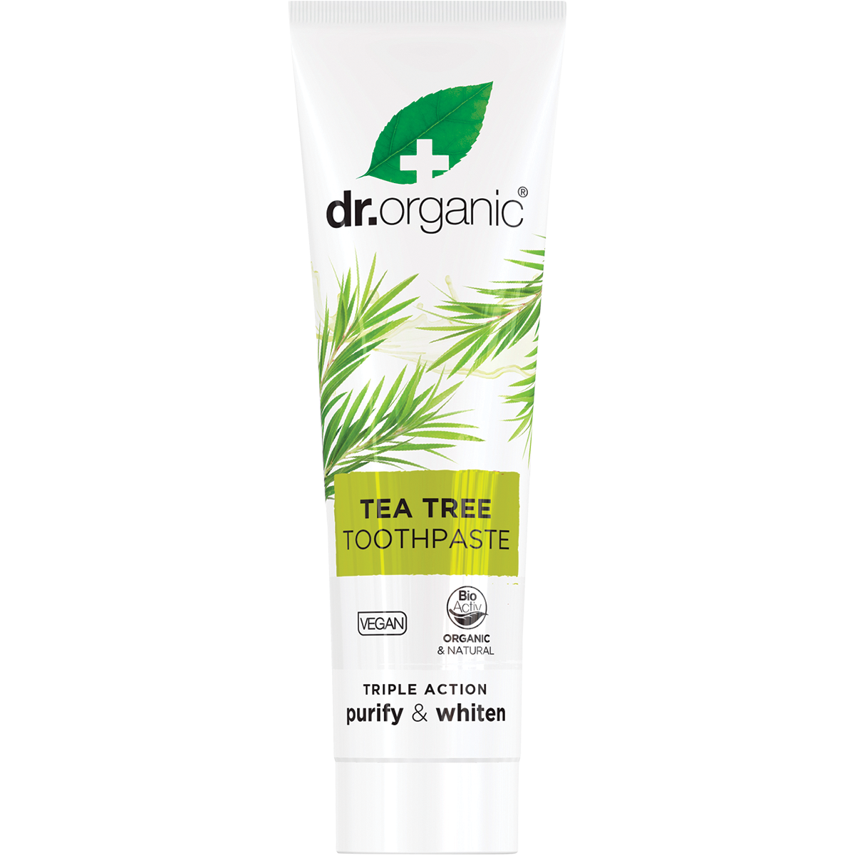 Dr Organic Toothpaste Tea Tree 100ml front