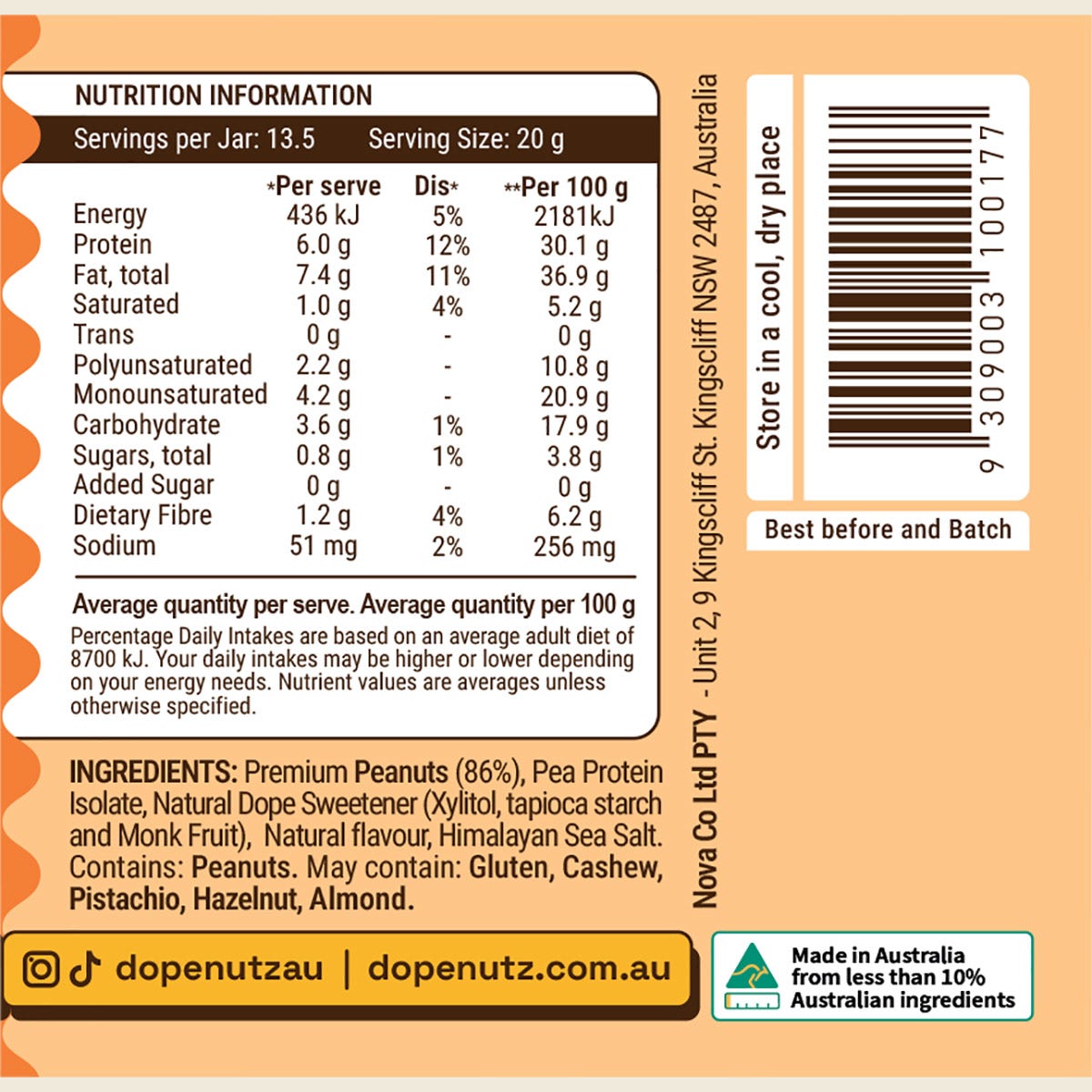 Dope Nutz Peanut Butter Salted Caramel 325g