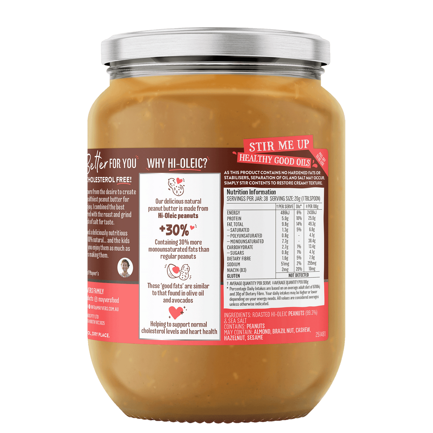 Mayver's Peanut Butter Dark Roast Crunchy 750g x6