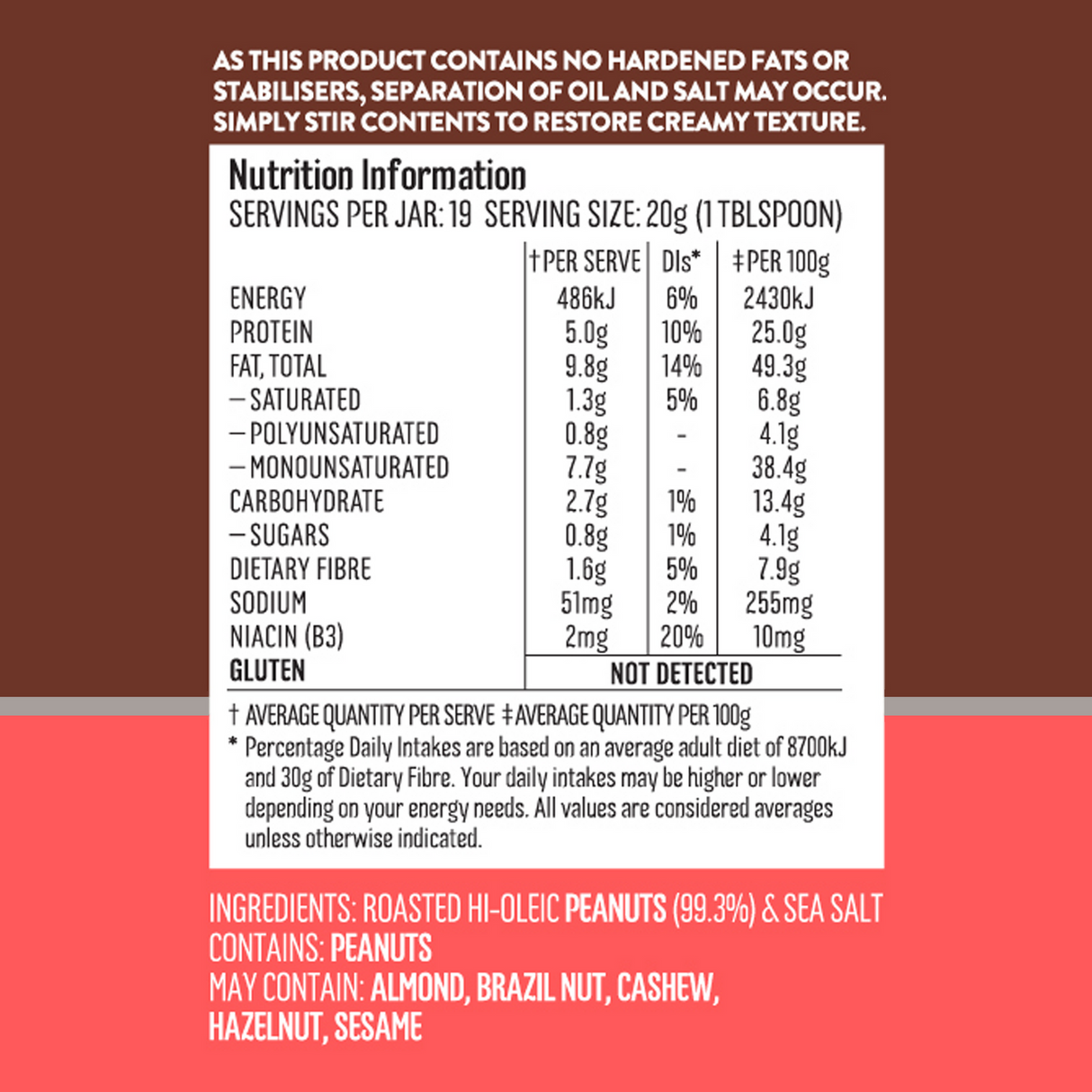 Mayver's Peanut Butter Dark Crunch 375g x6