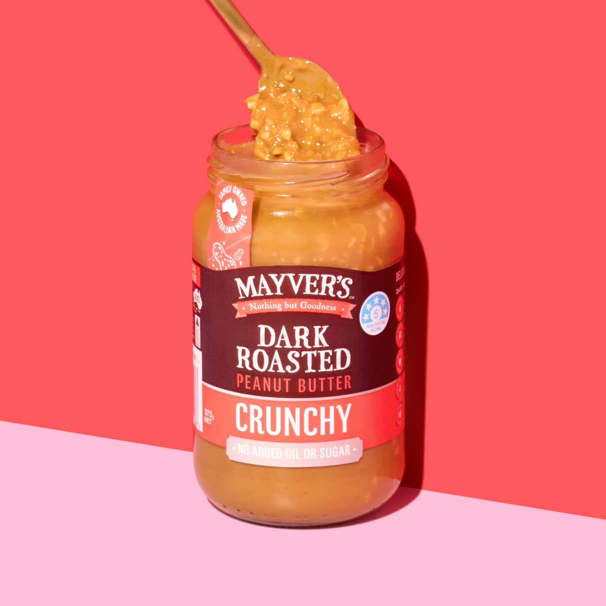Mayver's Peanut Butter Dark Crunch 375g x6