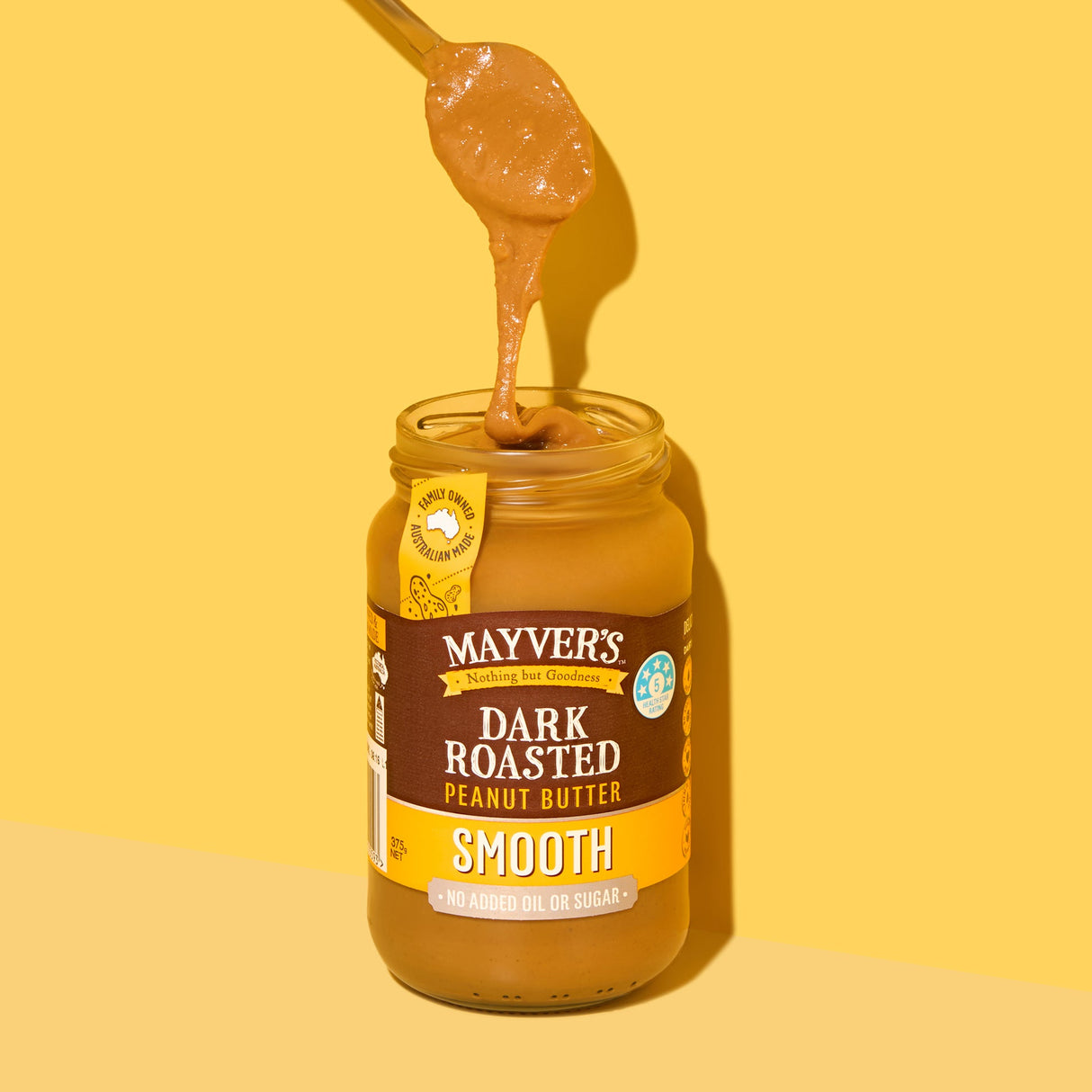 Mayver's Peanut Butter Dark Smooth 375g x6