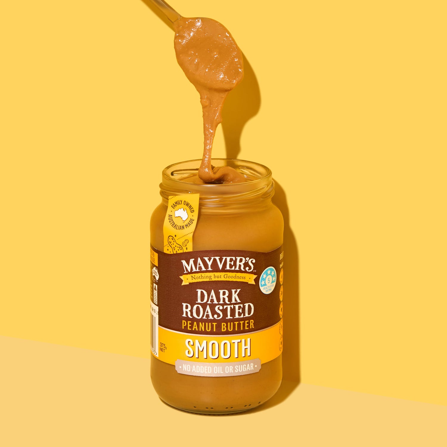 Mayver's Peanut Butter Dark Smooth 375g x6