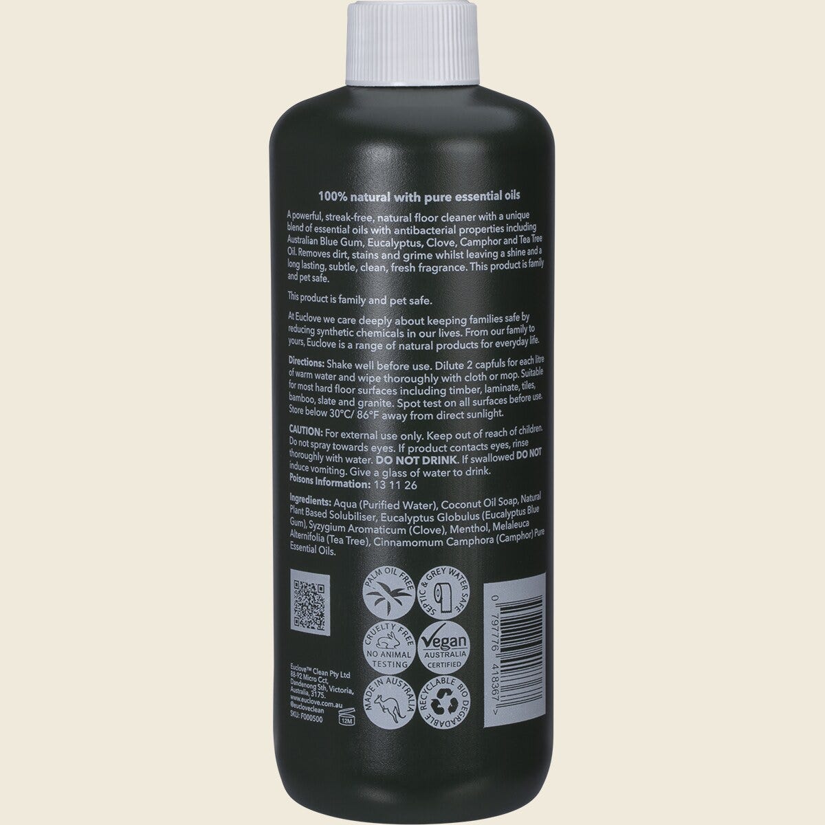 Euclove Floor Cleaner Eucalyptus, Clove & Tea Tree 500ml