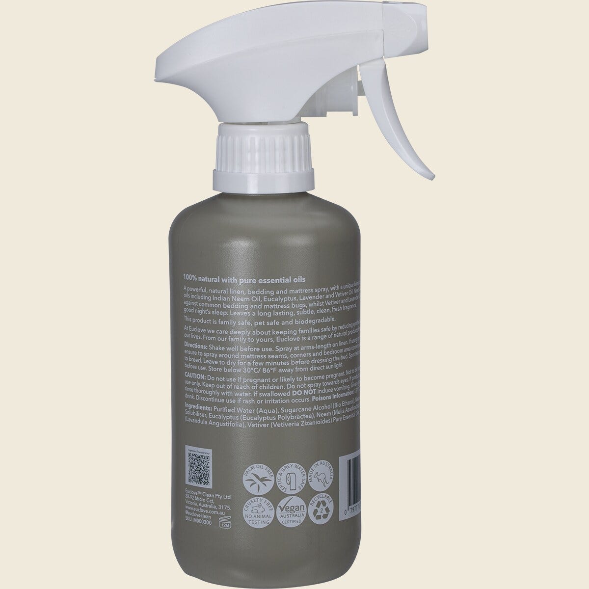 Euclove Linen Spray Eucalyptus, Lavender & Neem Oil 300ml