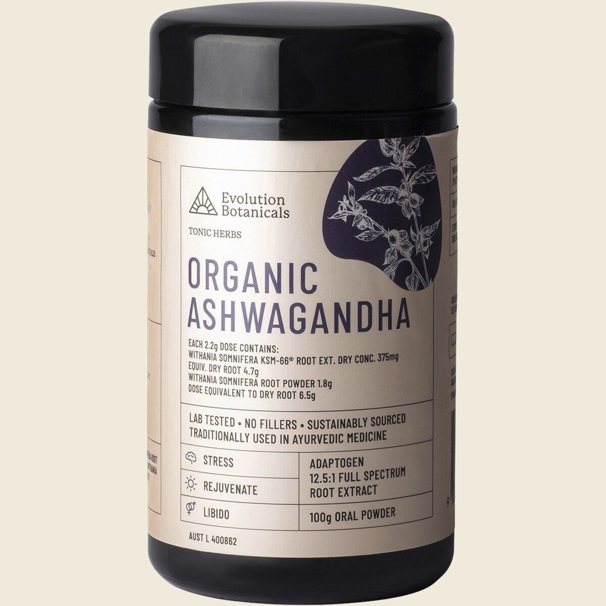 Evolution Botanicals Organic Ashwagandha 100g